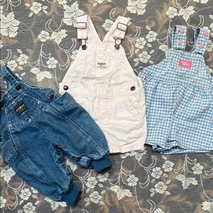 OshKosh B'gosh Pink and Blue Kids Overalls Bundle Set